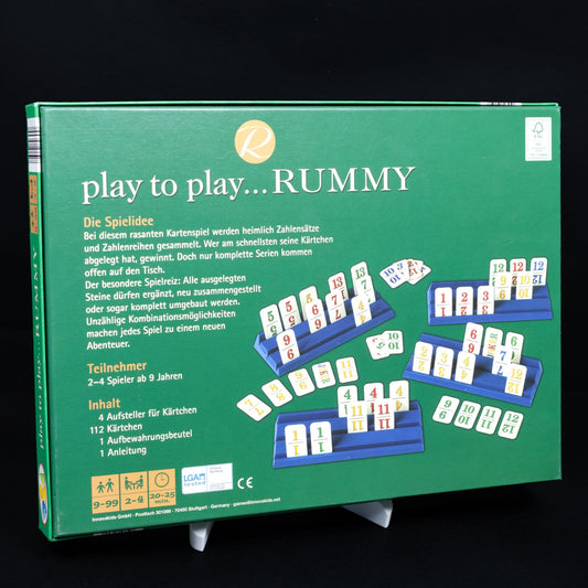 play to play ... RUMMY - Zahlenspiel/Legespiel - 2-4 Spieler - Vollständig