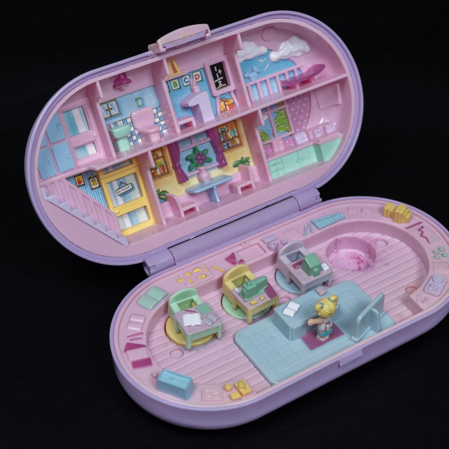 Polly Pocket Spielset / Diorama - Stampin' School (1992) - Zustand Gut