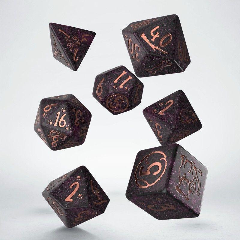 q-workshop-dogs-dice-set-pen-paper-hunde-wuerfel-braun-7-stueck-2 - Utopia Collectibles