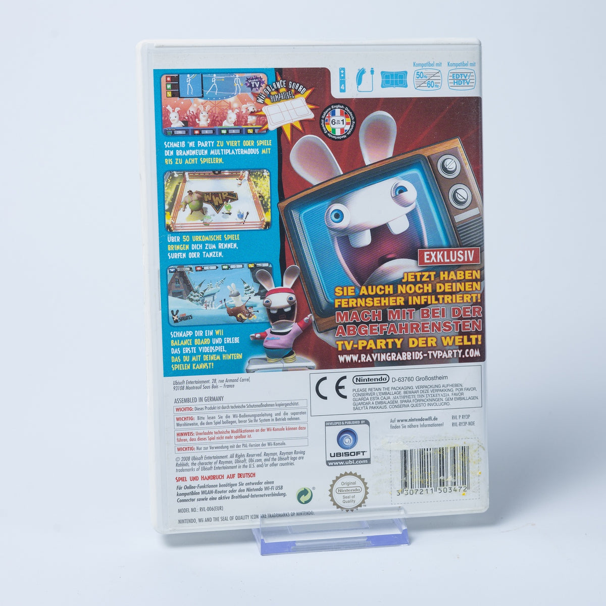 Rayman Raving Rabbids TV Party - Nintendo Wii - CiB - PAL - deutsch - Gebraucht