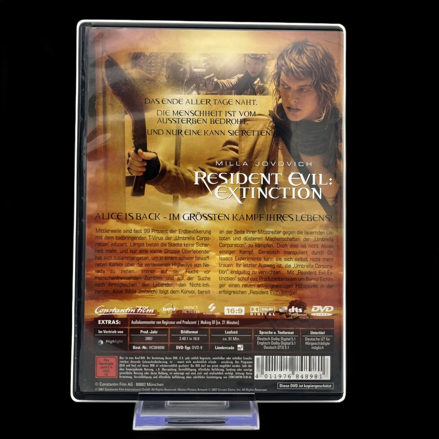 Resident Evil: Extinction - Resident Evil - DVD - Action - Zombies - Gebraucht