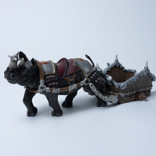 Schleich Tier Figur: Kampfnashorn mit Wagen (2011) - 70083 - Zustand Gut