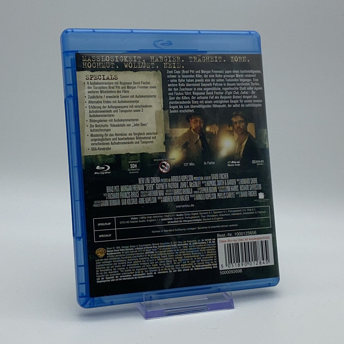 Sieben - David Fincher - Brad Pitt, Morgan Freeman - Blu-Ray - Zustand Sehr Gut