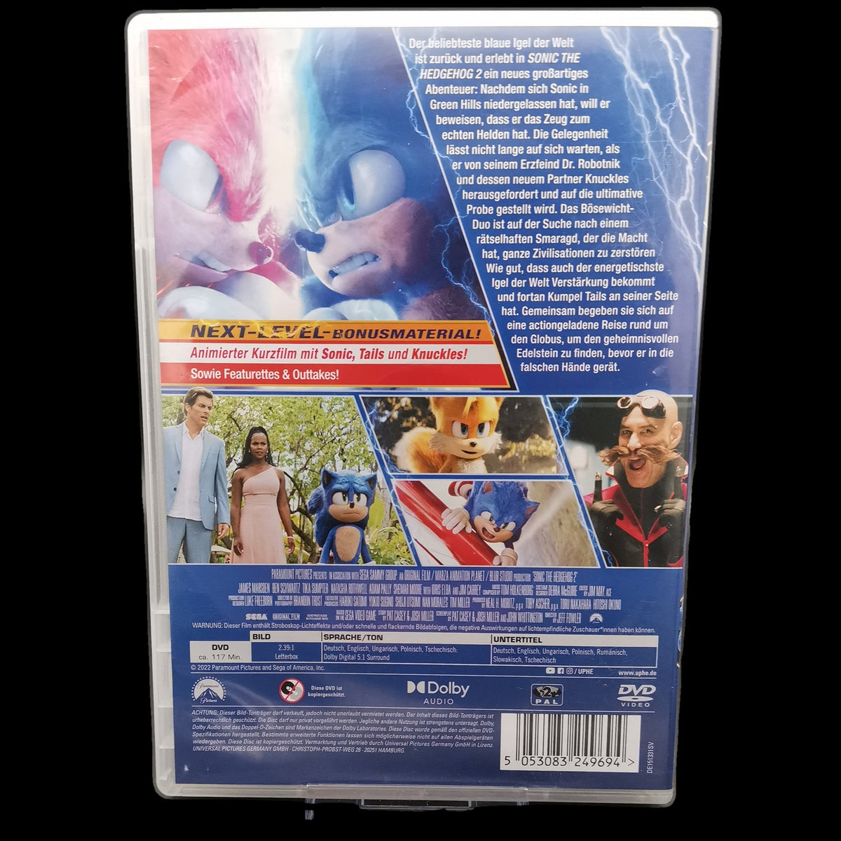 Sonic the Hedgehog 2 - Bonusmaterial inklusive - Abenteuer - DVD - Sehr gut