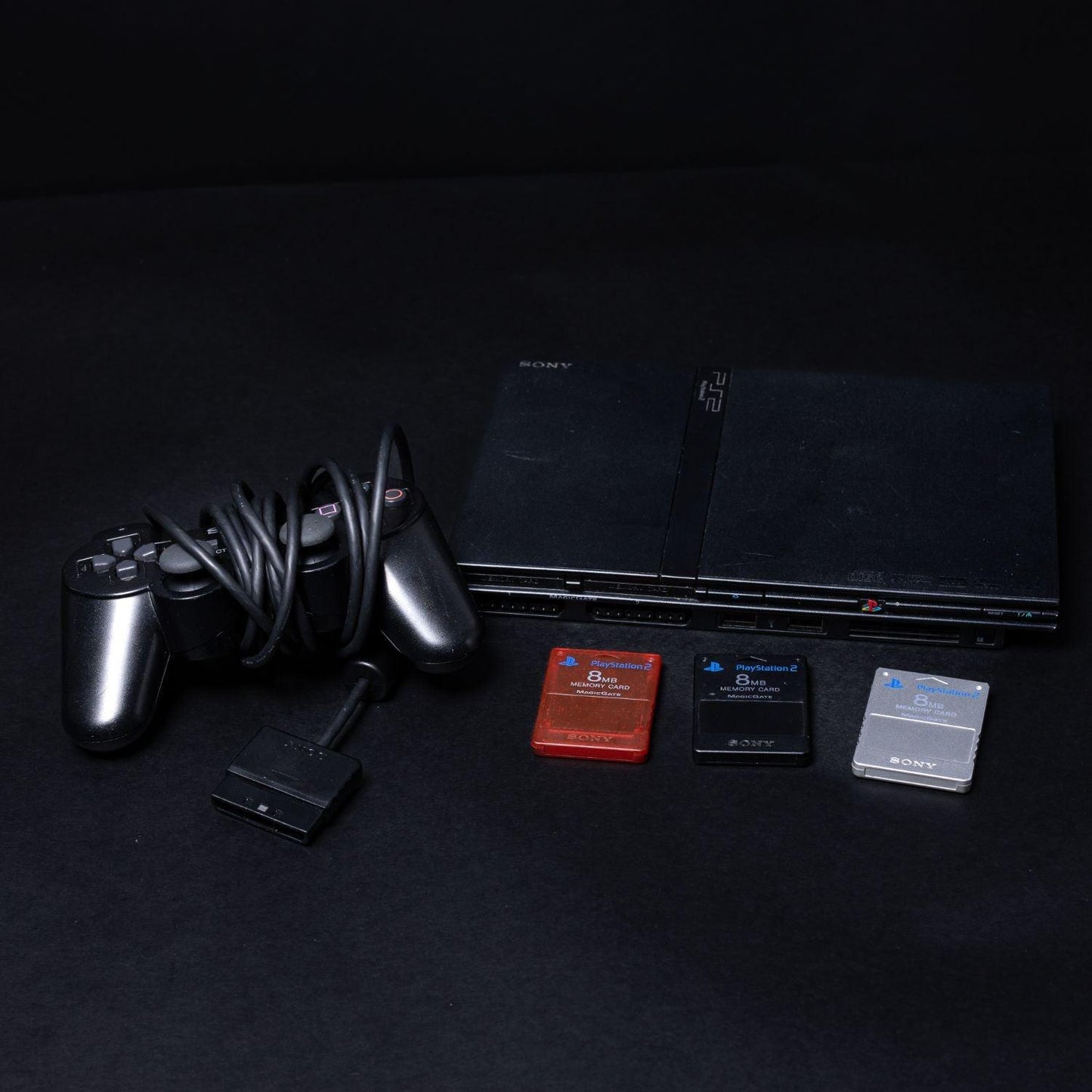 Sony Playstation 2 Slim - PAL - Mit Controller & 3x Original Memory Cards (8 MB)