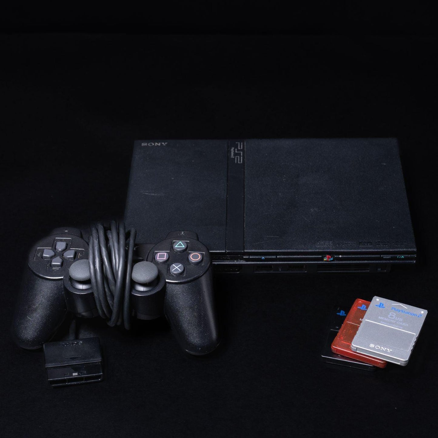 Sony Playstation 2 Slim - PAL - Mit Controller & 3x Original Memory Cards (8 MB)