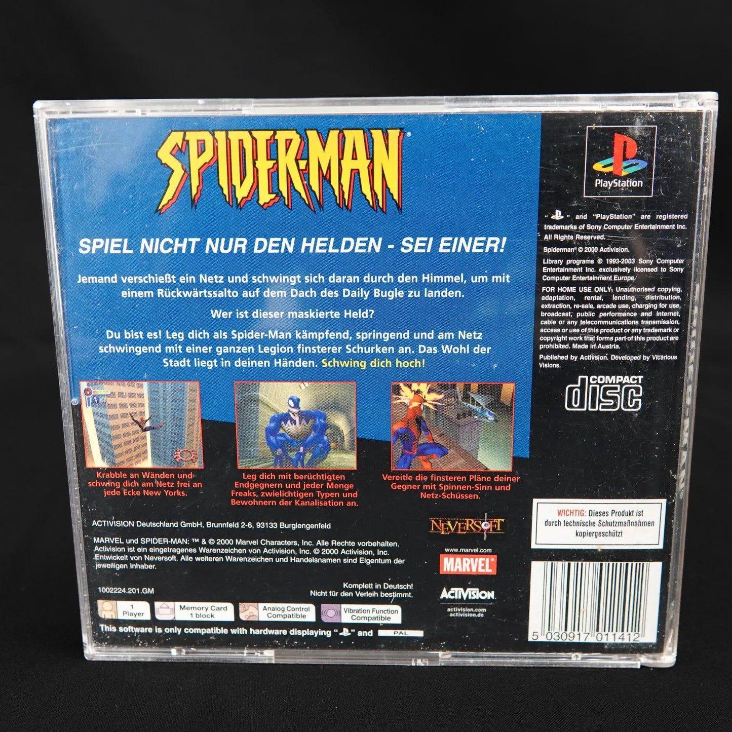 spider-man-playstation-1-ps1-spiel-cib-mit-anleitung-case-beschaedigt-pal-4 - Utopia Collectibles