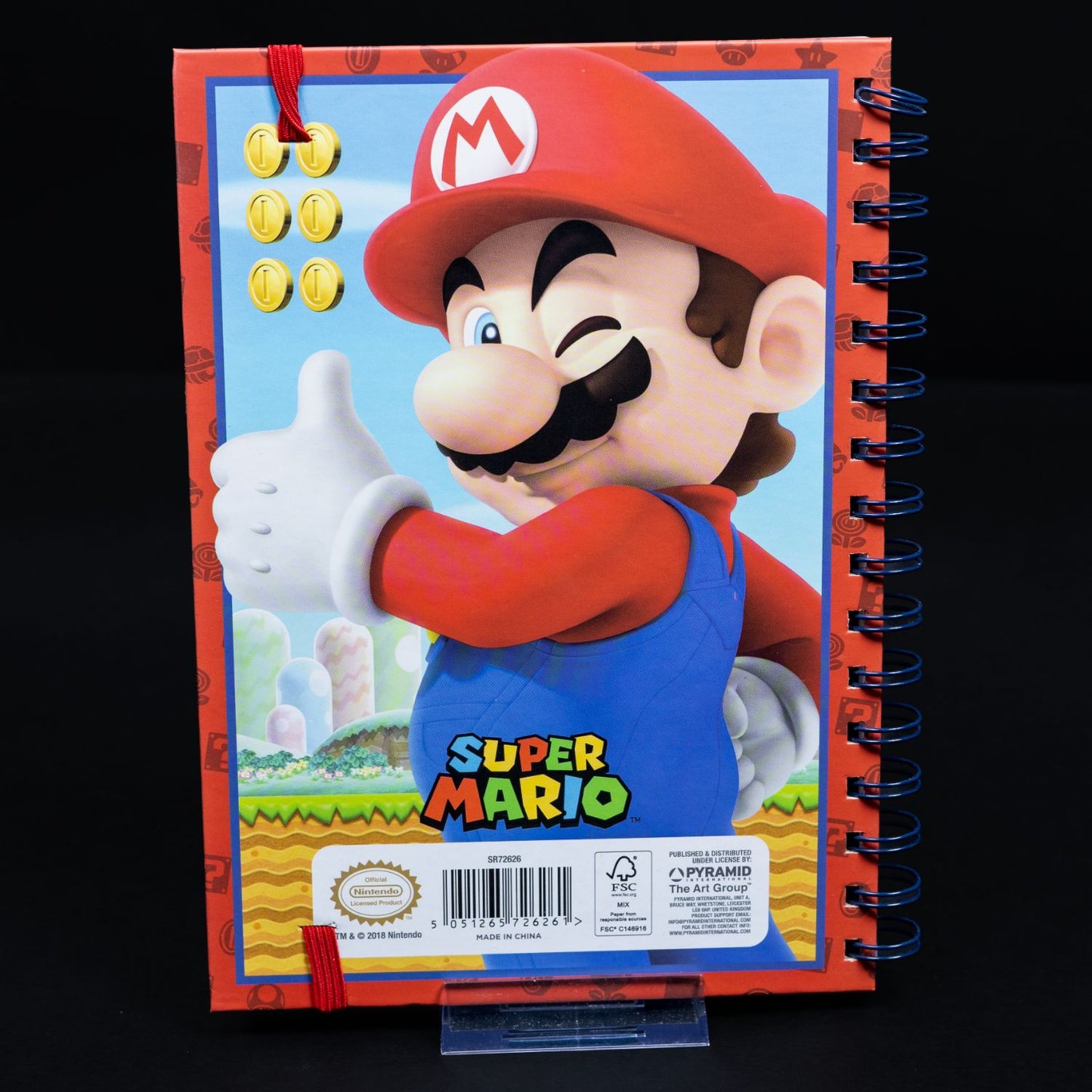 Super Mario Notiz-Block / Ring-Buch - mit Holo-Cover - NEU