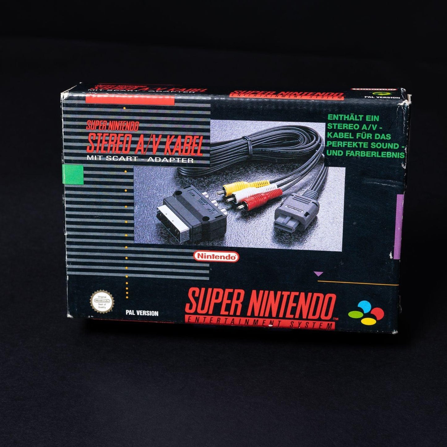 super-nintendo-snes-stereo-av-kabel-mit-scart-adapter-cib-in-ovp-gebraucht-1 - Utopia Collectibles