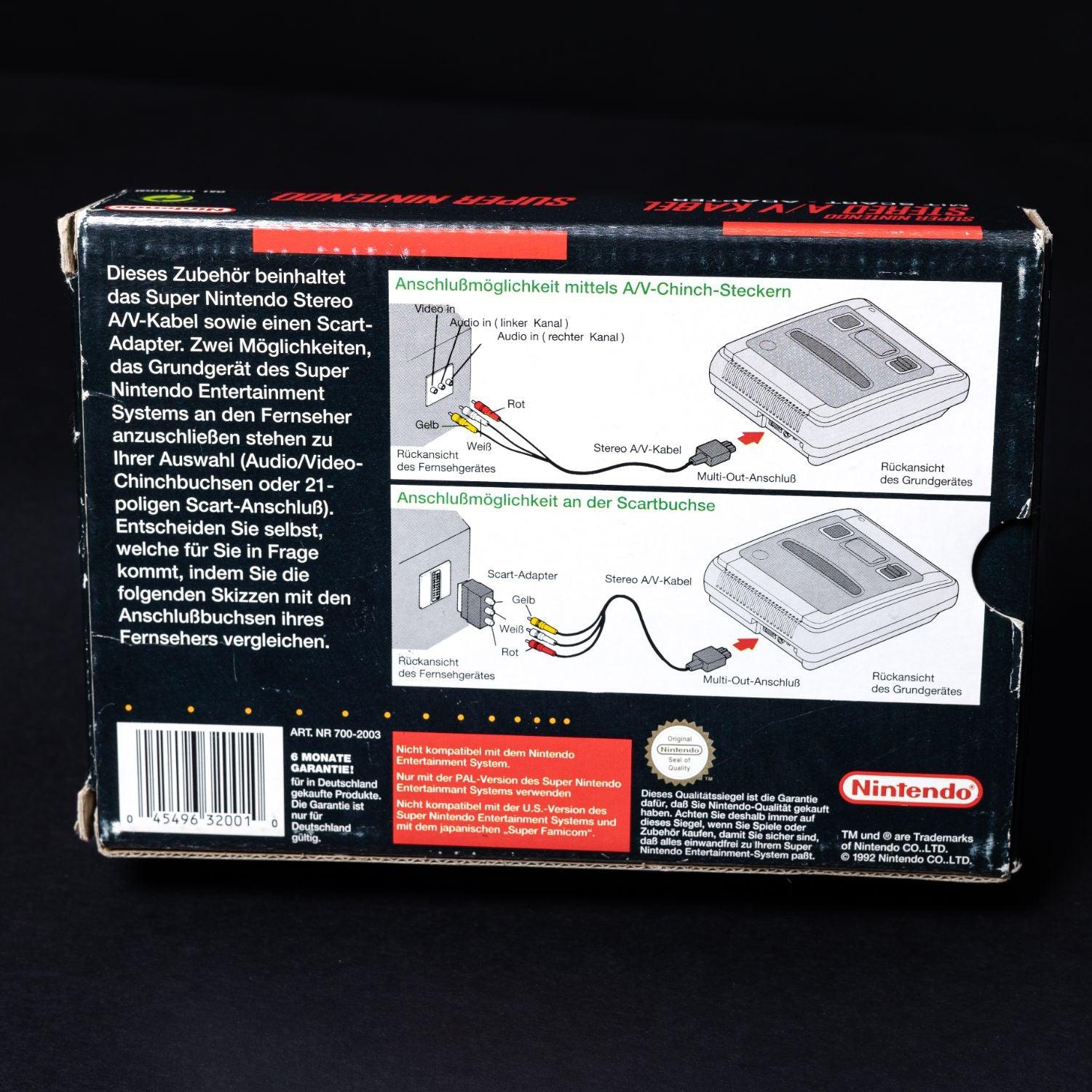 super-nintendo-snes-stereo-av-kabel-mit-scart-adapter-cib-in-ovp-gebraucht-2 - Utopia Collectibles