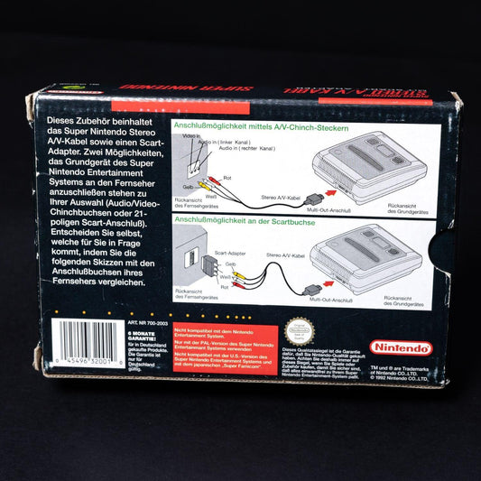 super-nintendo-snes-stereo-av-kabel-mit-scart-adapter-cib-in-ovp-gebraucht-2 - Utopia Collectibles