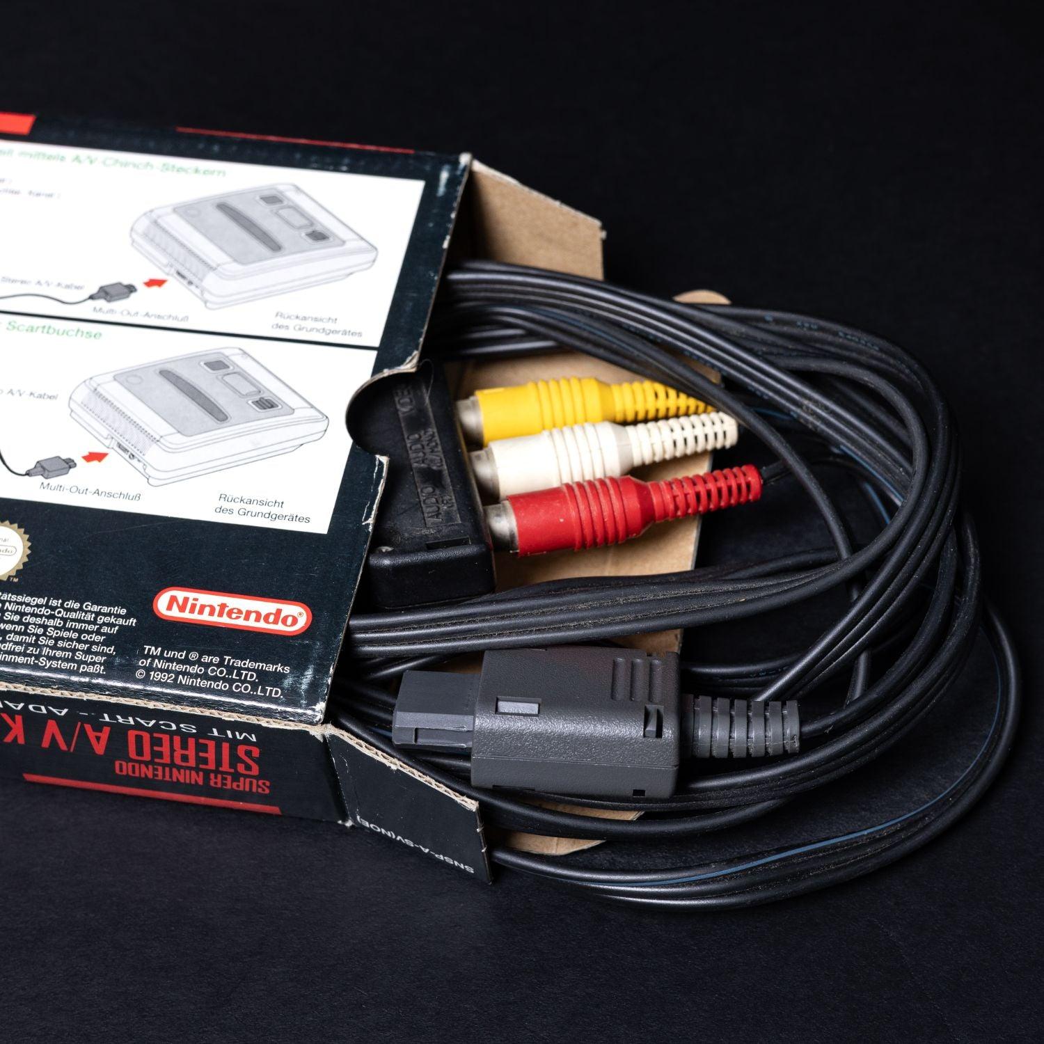 super-nintendo-snes-stereo-av-kabel-mit-scart-adapter-cib-in-ovp-gebraucht-3 - Utopia Collectibles