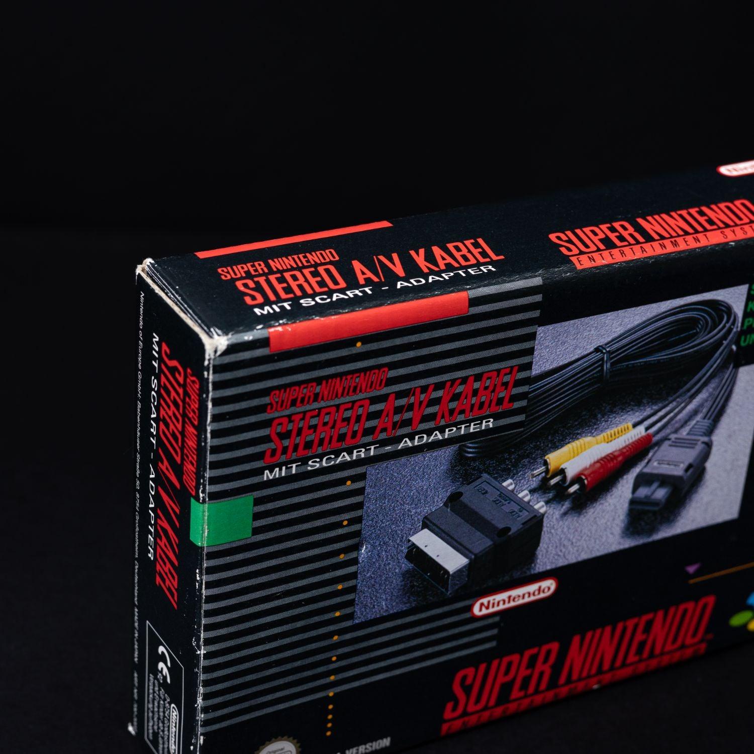 super-nintendo-snes-stereo-av-kabel-mit-scart-adapter-cib-in-ovp-gebraucht-5 - Utopia Collectibles