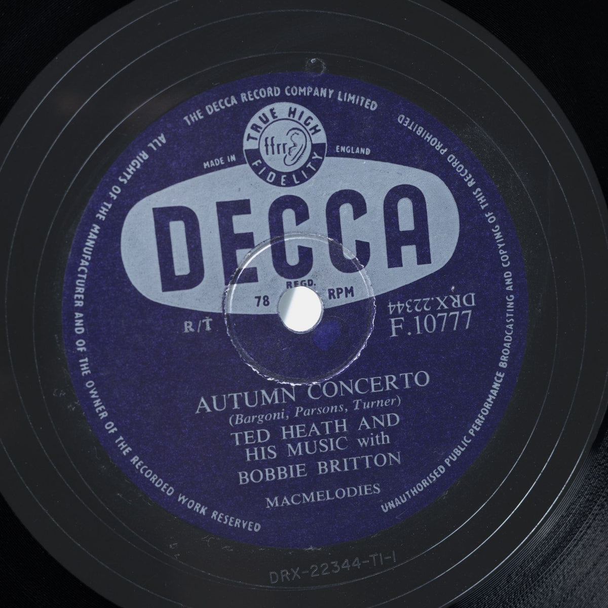 Ted Heath - Autumn Concerto / The Fool Of The Year - Shellack Platte 1956 - NM
