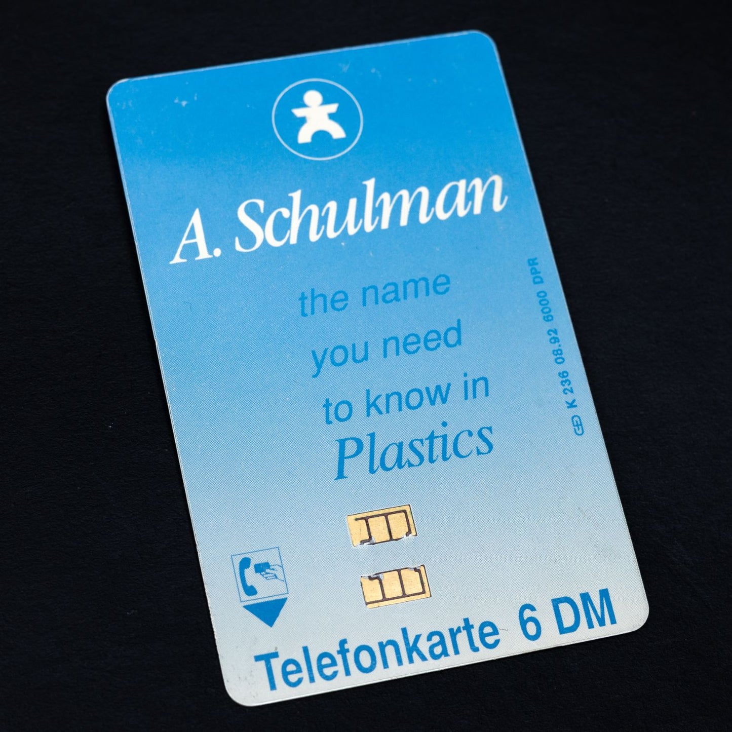 Telefonkarte - A. Schulman - 6 DM - K 236 08.92 6000 DPR - Auflage 6000 Stück