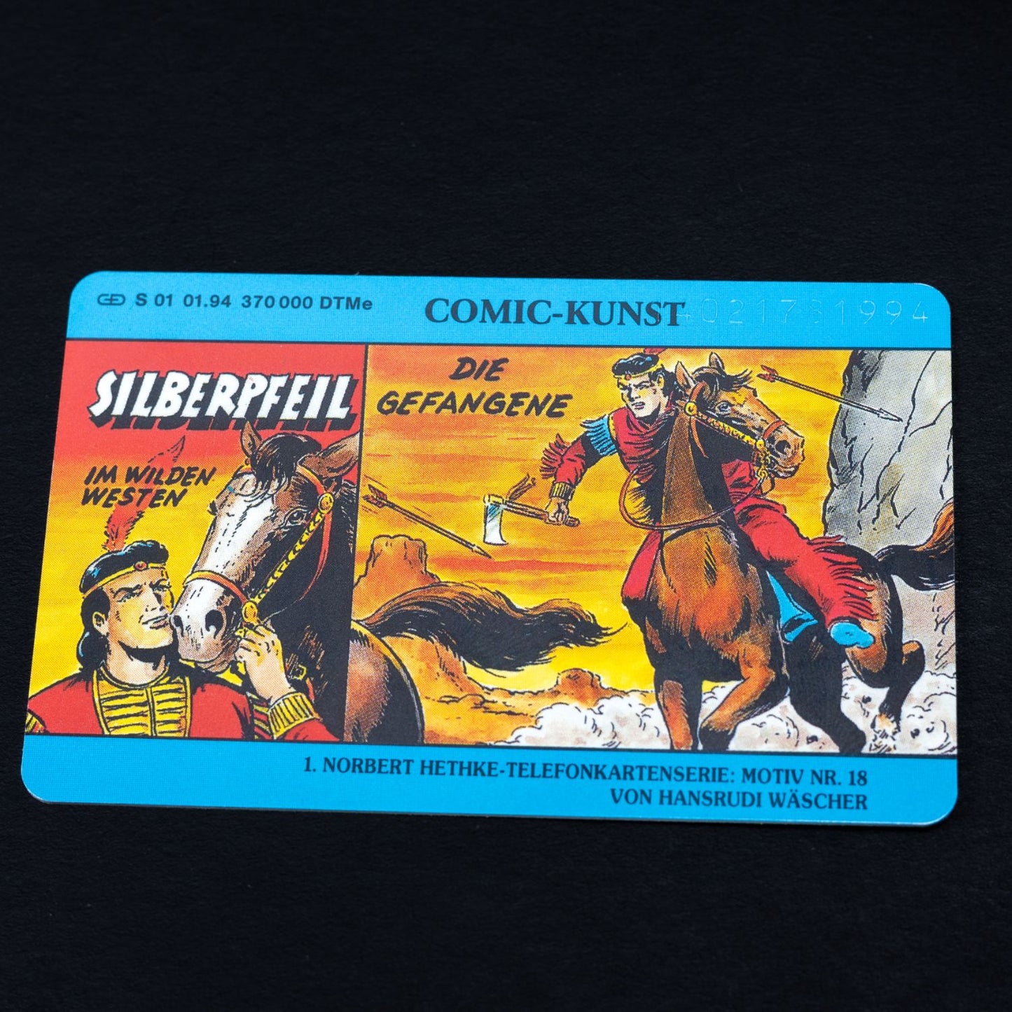 Telefonkarte - Comic Kunst: Silberpfeil - Motiv 18 - S 01 01.94 370.000 DTMe
