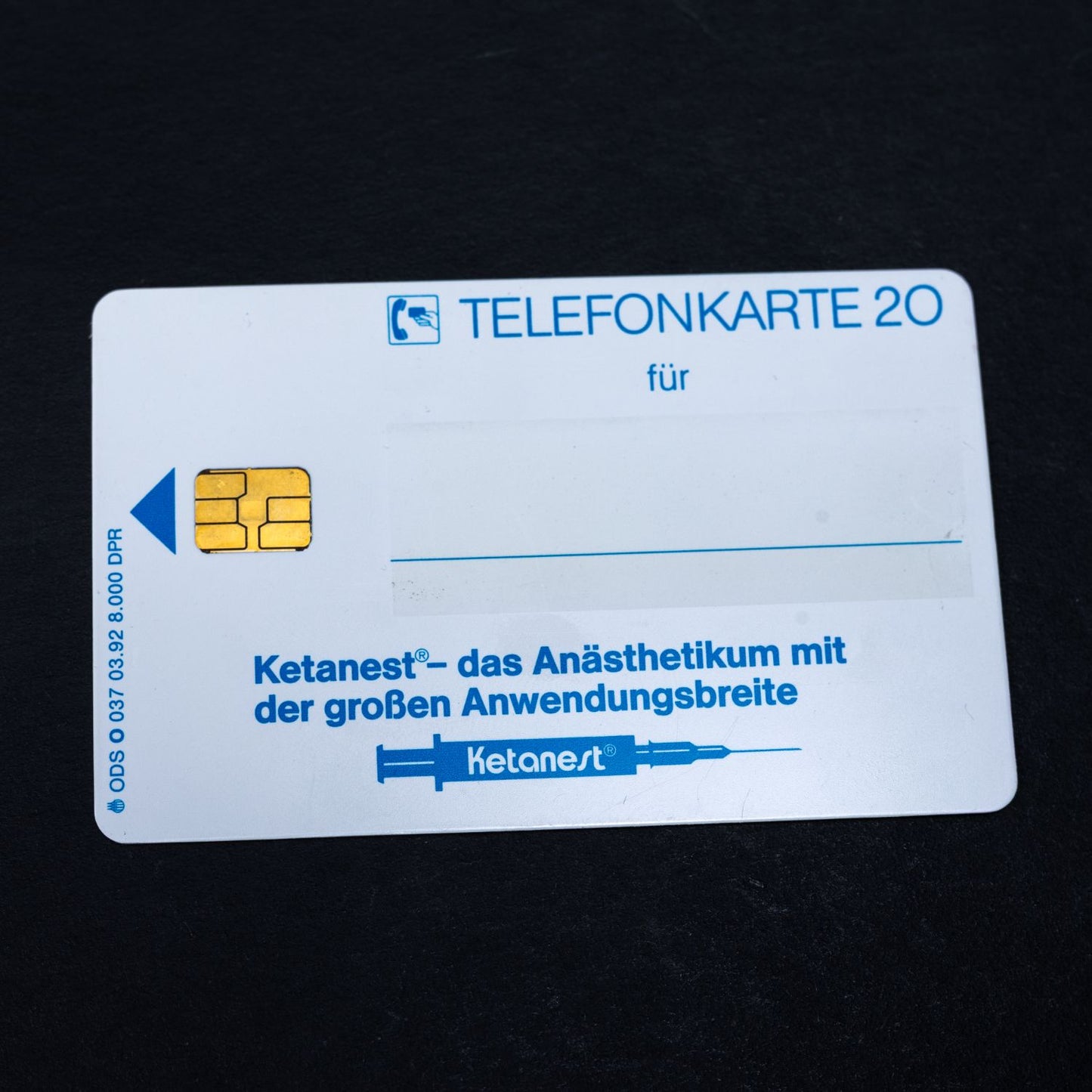 Telefonkarte - Ketanest - 20 DM - ODS O 037 03.92 8.000 DPR - Auflage 8000