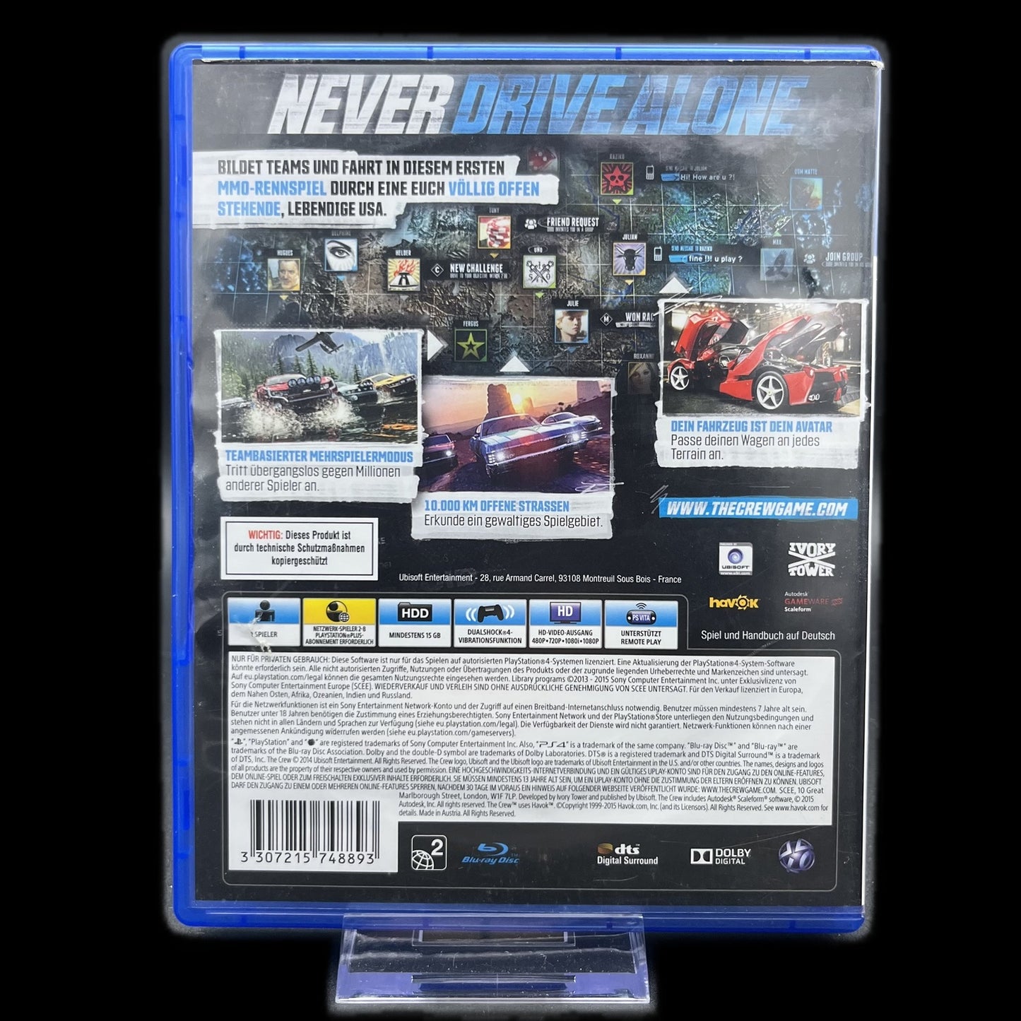 The Crew - Playstation 4 - Complete in Box - PAL - deutsch - Rennen - Gebraucht