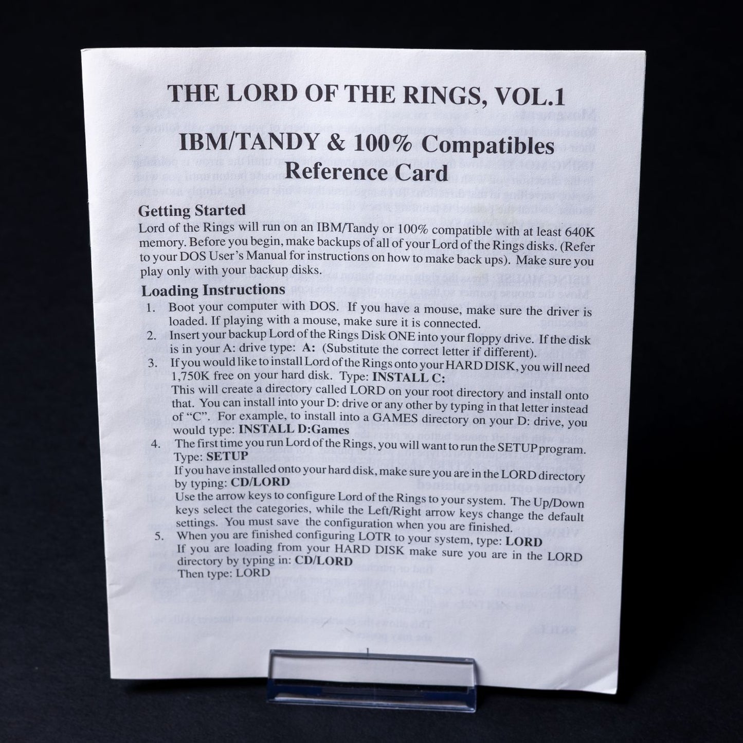 The Lord of the Rings - PC IBM / MS-DOS - Big Box CiB Komplett - Sammlerzustand