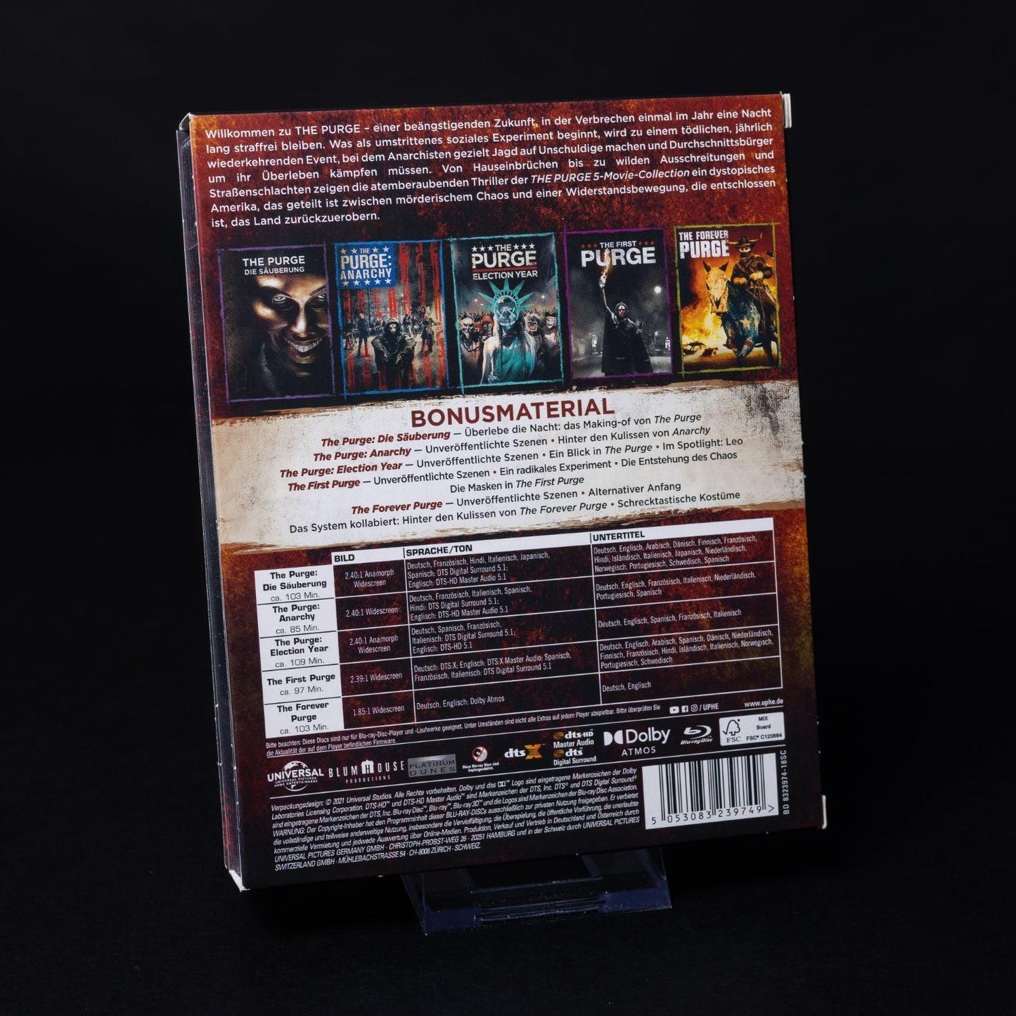 The Purge - 5-Movie Collection - Teil 1+2+3+4+5 - Blu-Ray - Zustand Sehr Gut