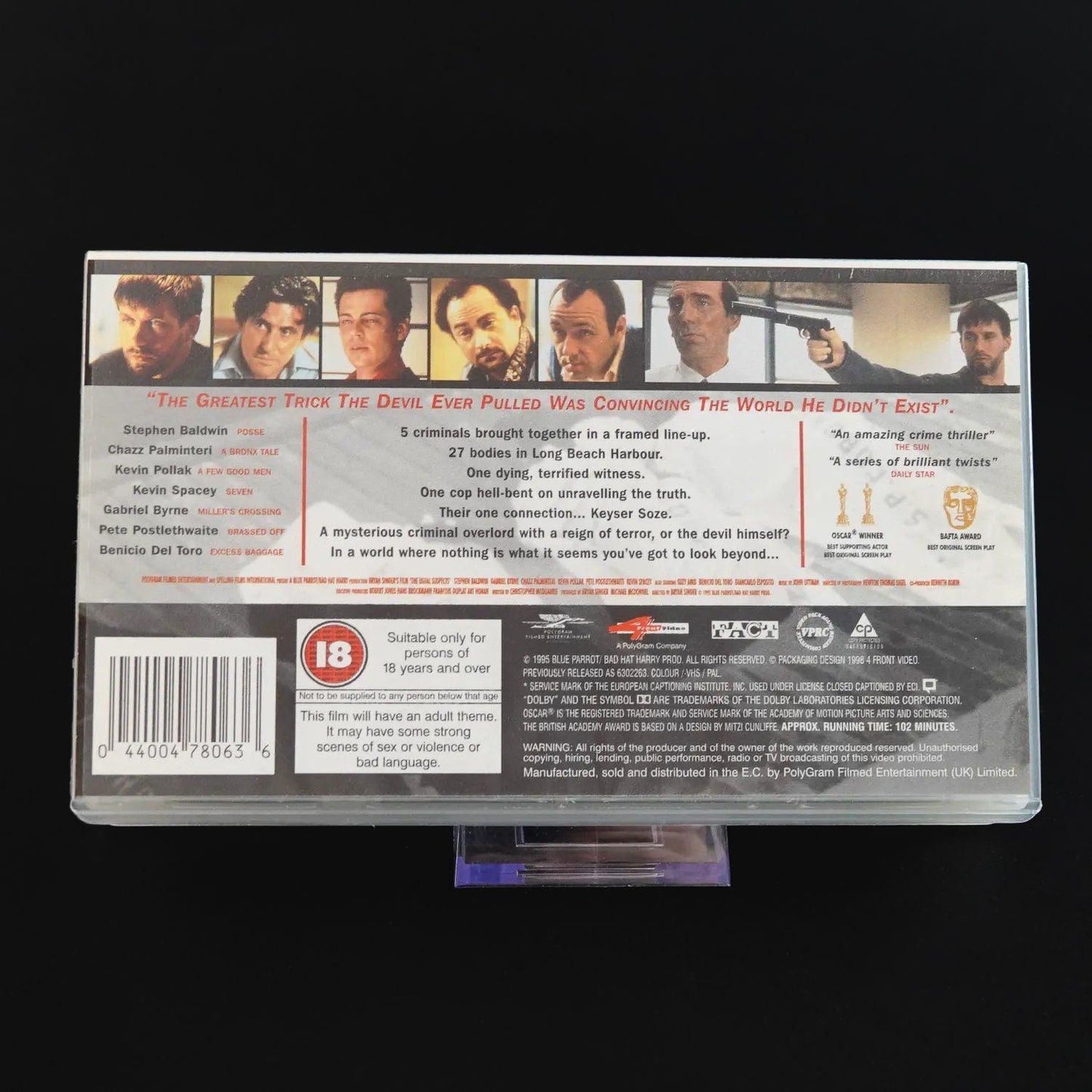The Usual Suspects VHS - UK Import - Rare Widescreen Edition (Querformat-Cover)