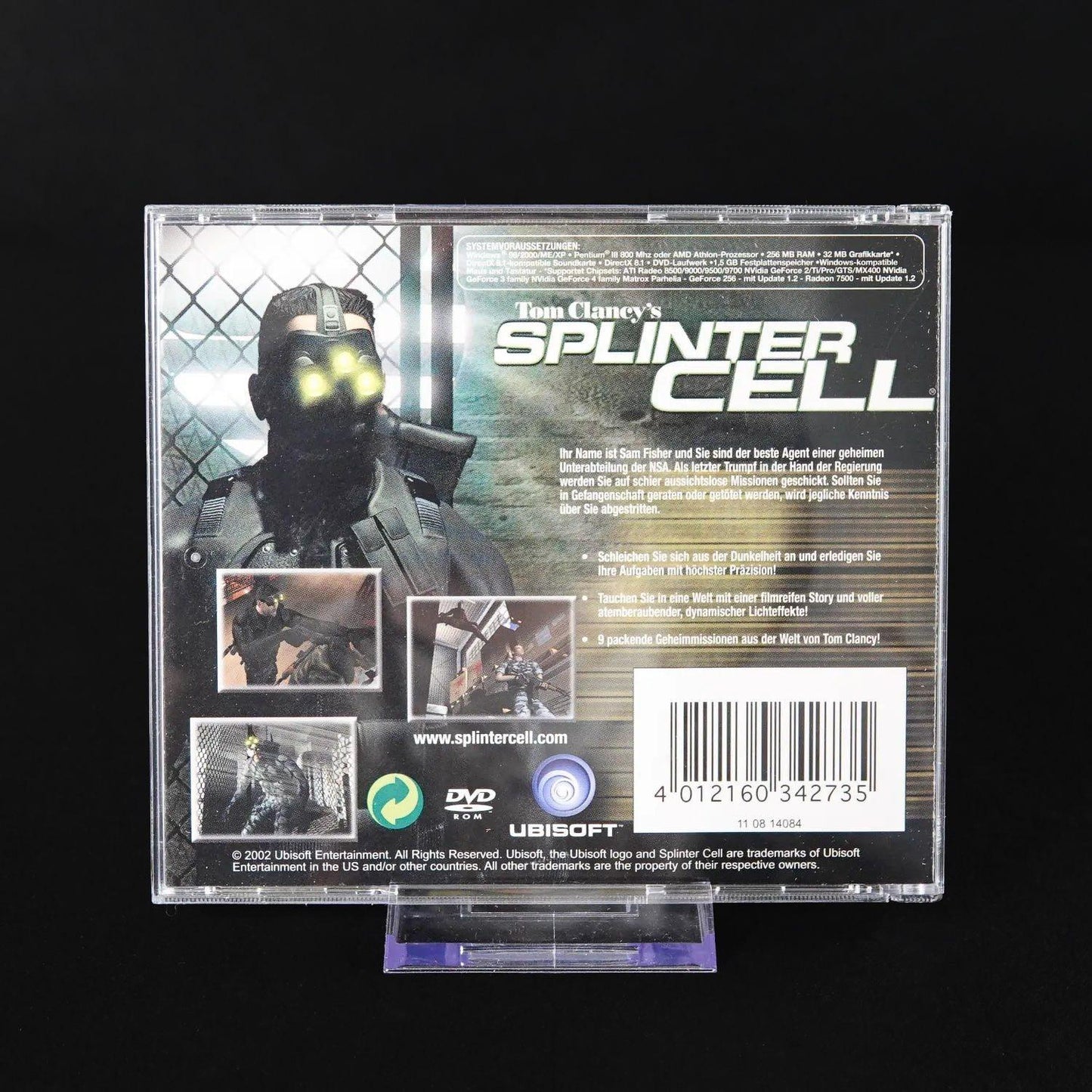 Tom Clancy's Splinter Cell - PC DVD-ROM Spiel in Big Box - Zustand Sehr Gut