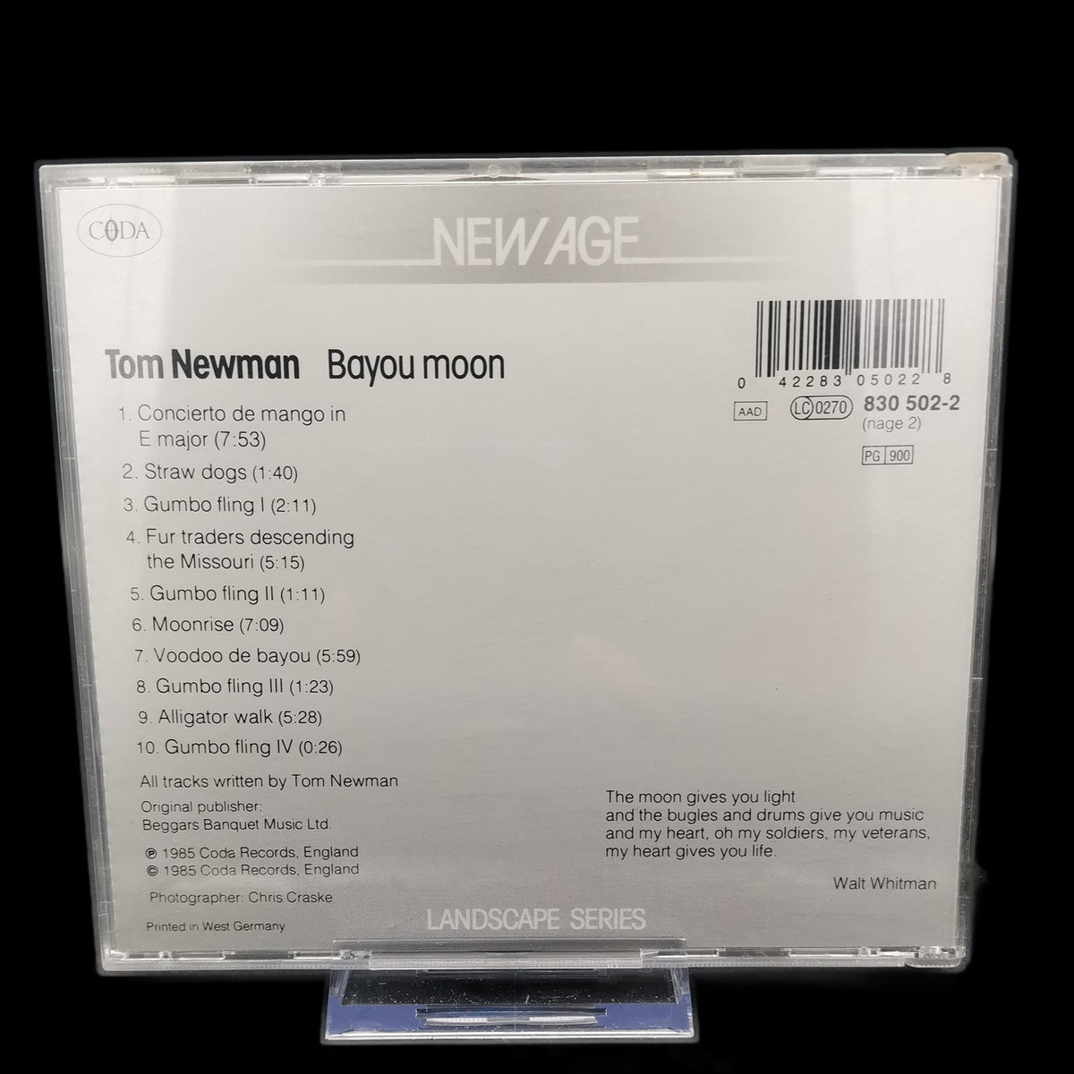 Tom Newman - Bayou moon - 1985 - CD - New Age - Album - Landscape - Gebraucht