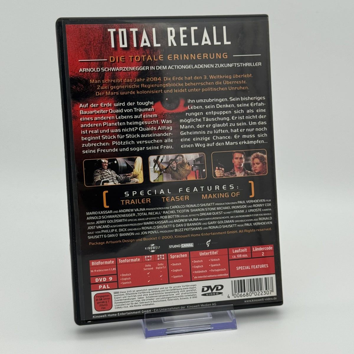 Total Recall - Arnold Schwarzenegger - Paul Verhoeven - DVD - Zustand Sehr Gut