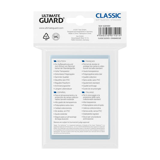 Ultimate Guard Classic Sleeves Standard Size (100) - Kartenhüllen - Neu & OVP