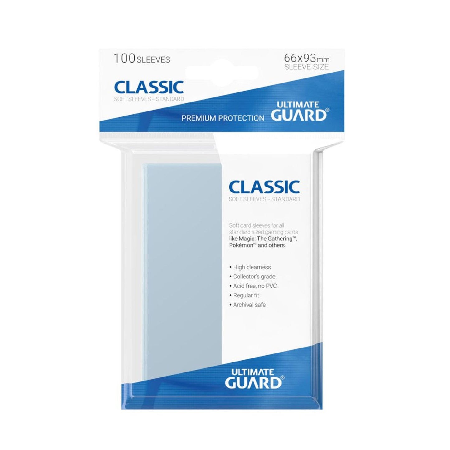 Ultimate Guard - Classic Soft Sleeves 100 Stück - Standardgröße - Transparent