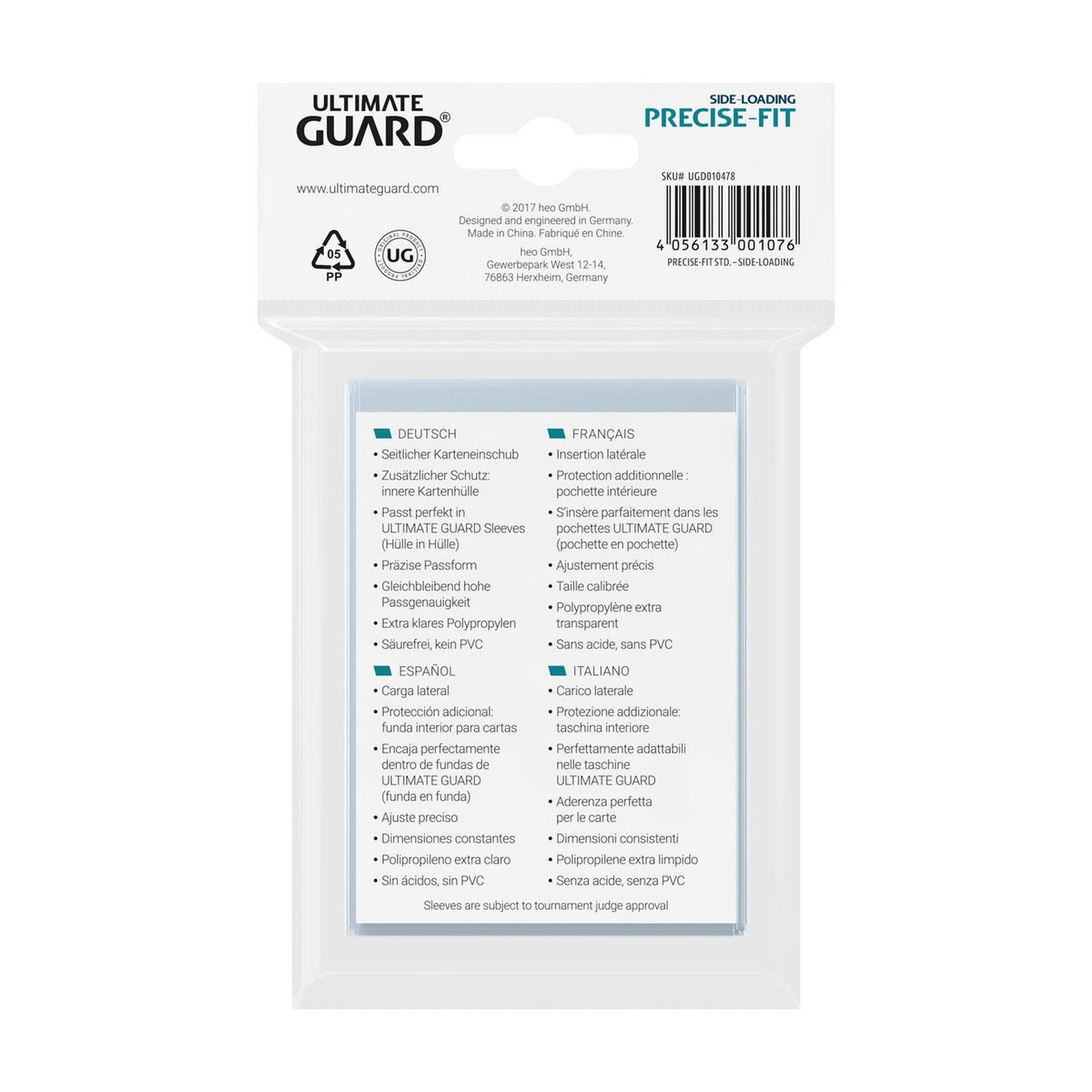 Ultimate Guard Precise-Fit Sleeves Standard Size (100) - Neu & OVP