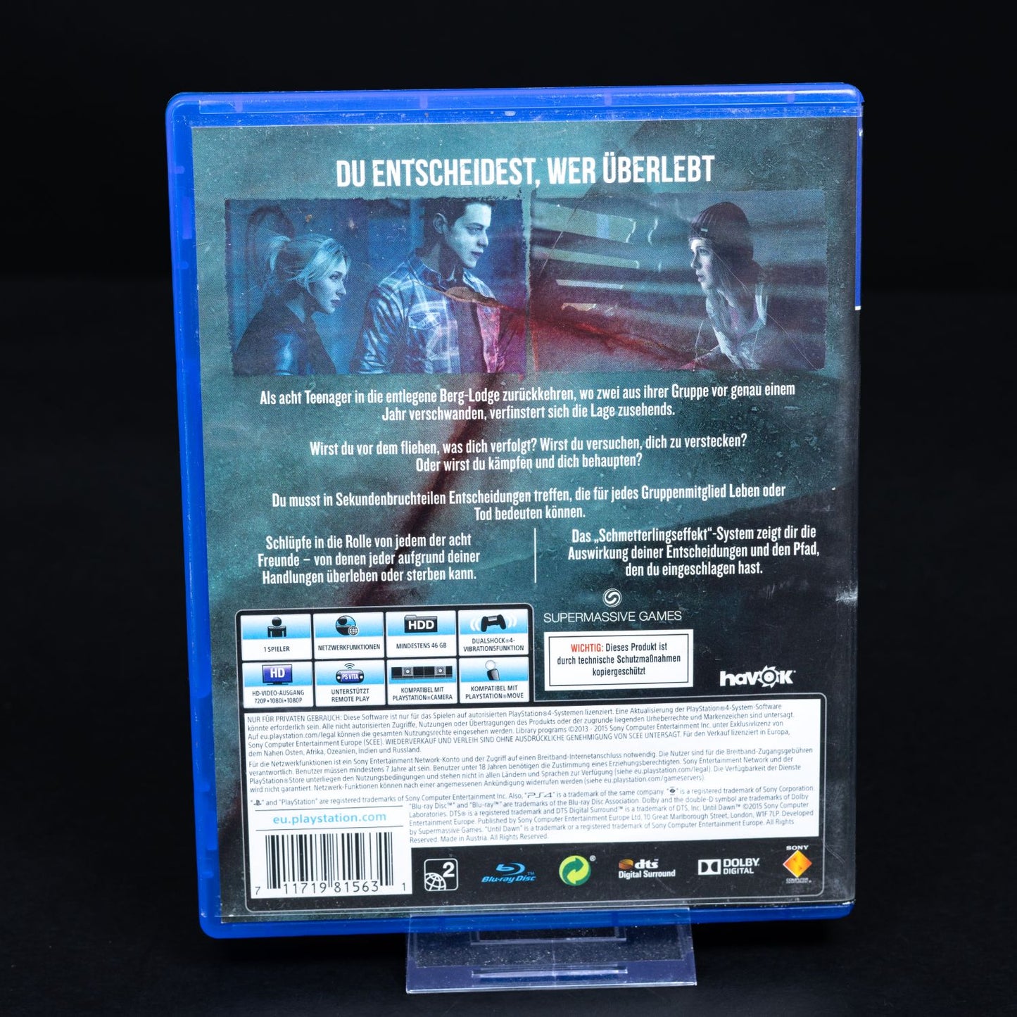 Until Dawn - Playstation 3 PS 3 Spiel - Zustand Gut