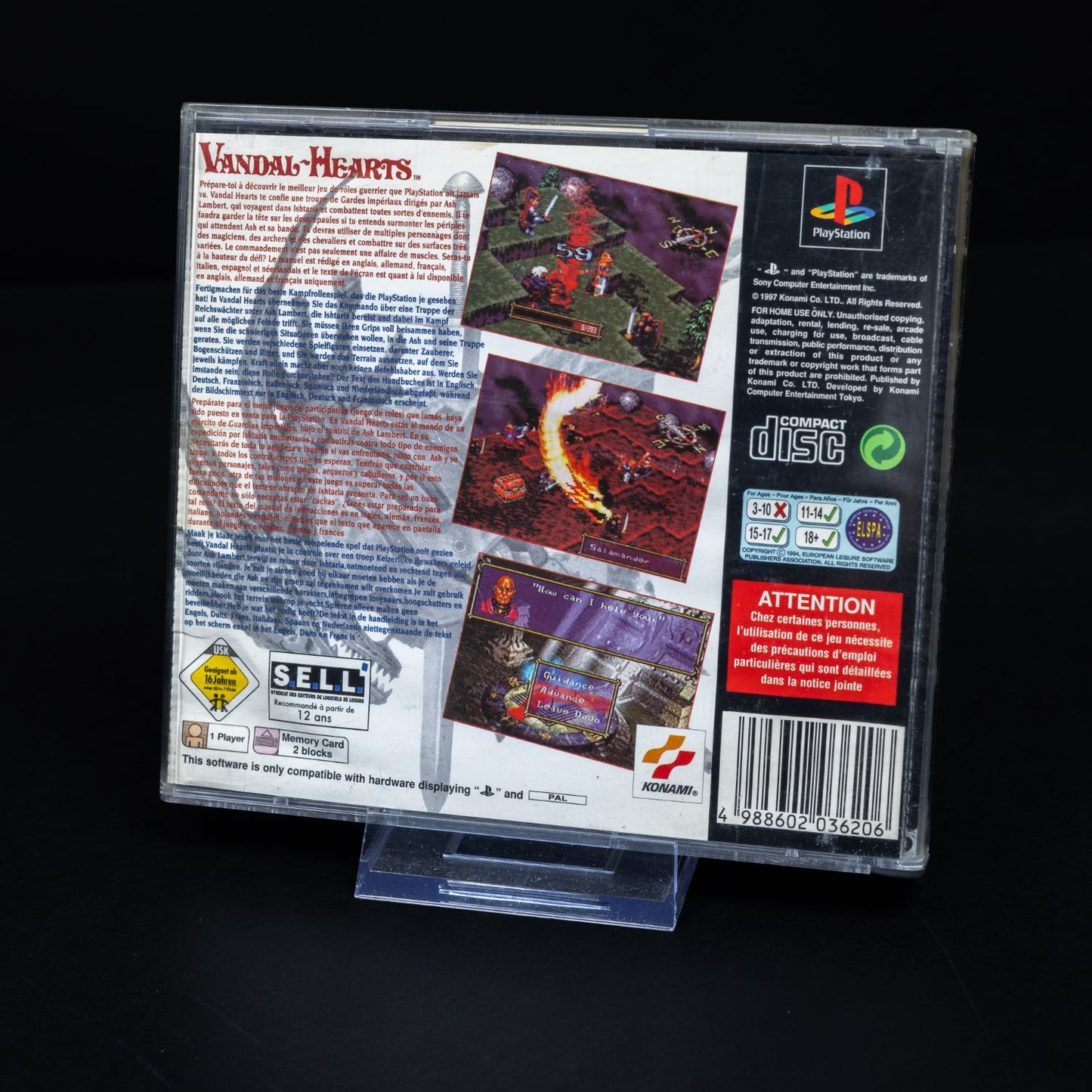 Vandal Hearts - Playstation 1 PS1 Spiel - PAL - Zustand Okay aber funktionsfähig