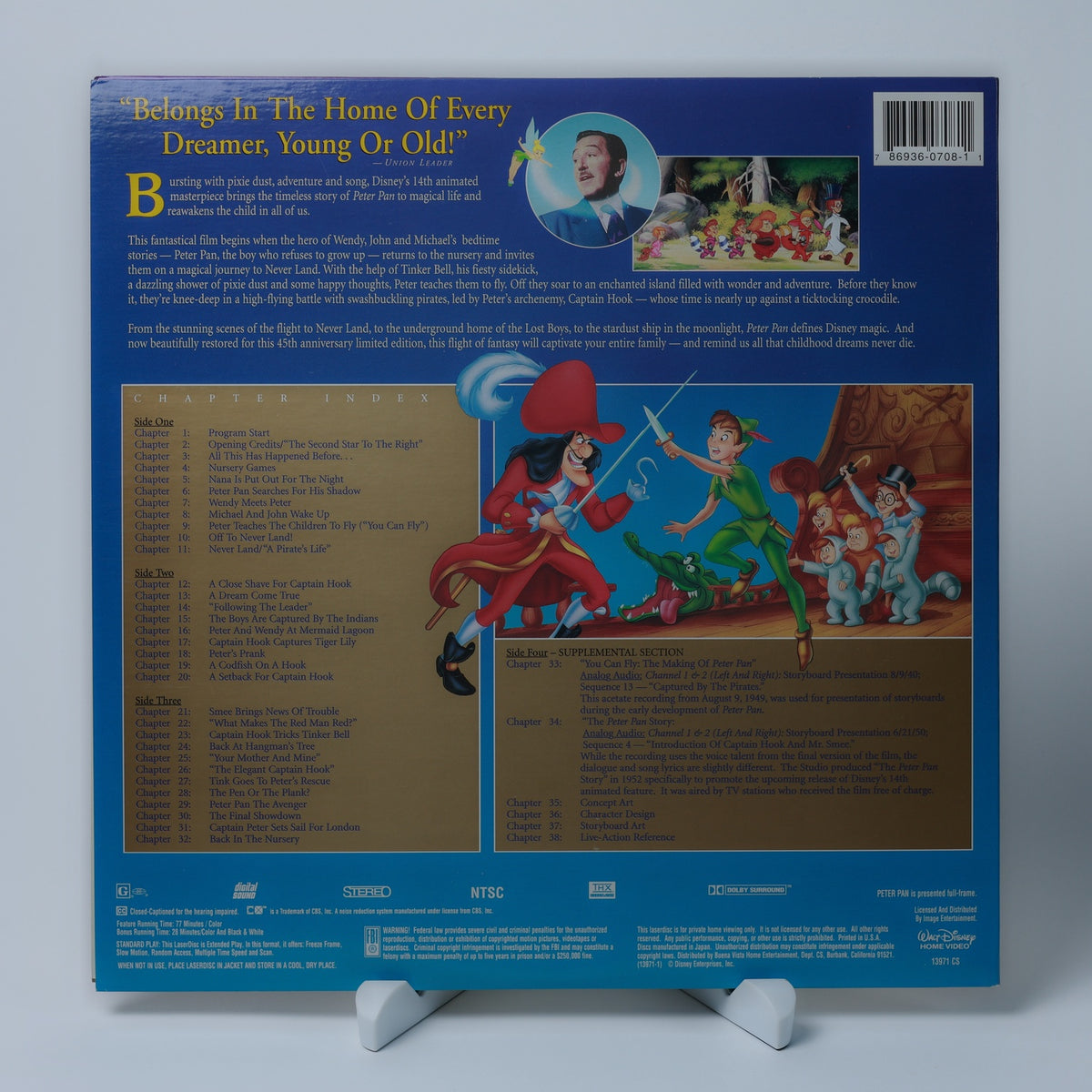 Walt Disney Peter Pan 45th Anniversary Limited Edition LaserDisc - Sehr Gut