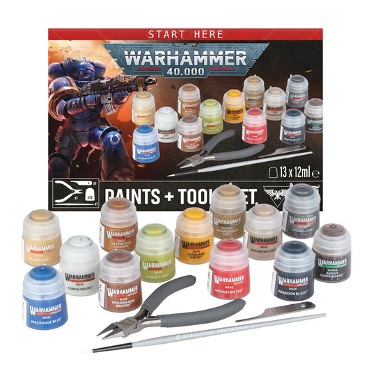 Warhammer: 40K - EINSTEIGERSET - Pinsel & Werkzeuge + Farben