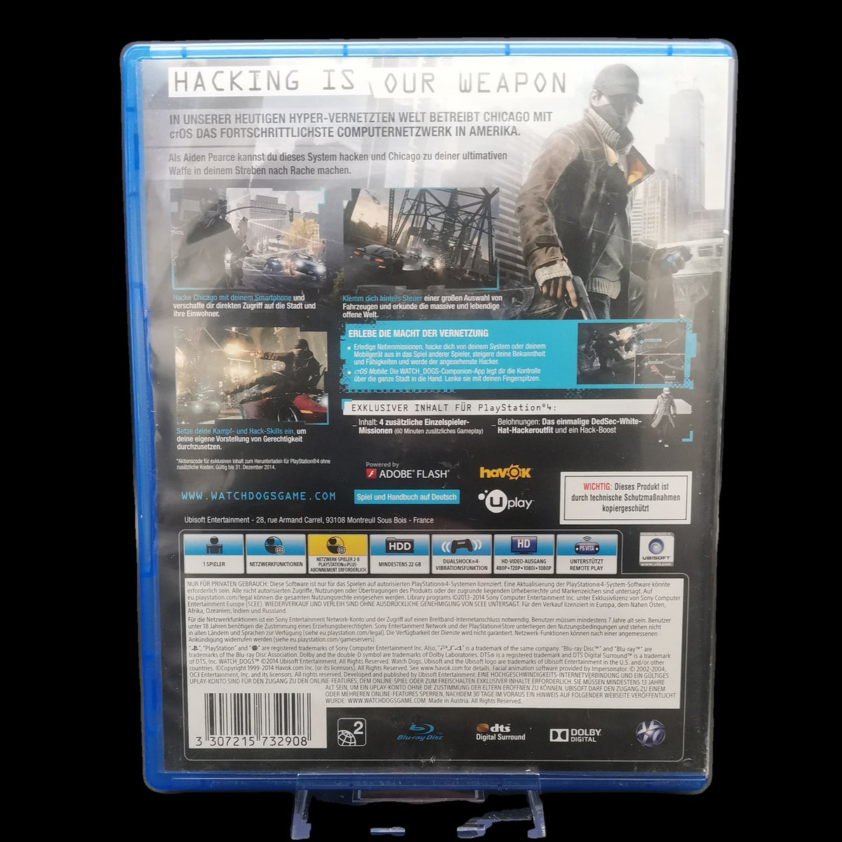 Watch Dogs - PS4 - Exklusive Edition - 100% Uncut - PAL - DE - CiB - Gebraucht
