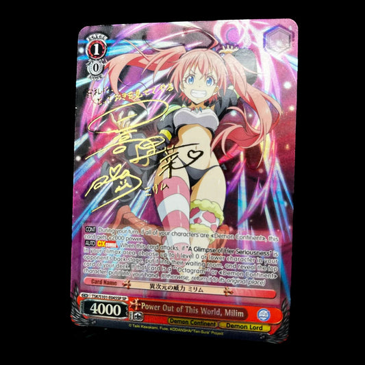 Weiß / Schwarz TCG - Power Out of this World, Milim - GOLD SIGNED - MINT