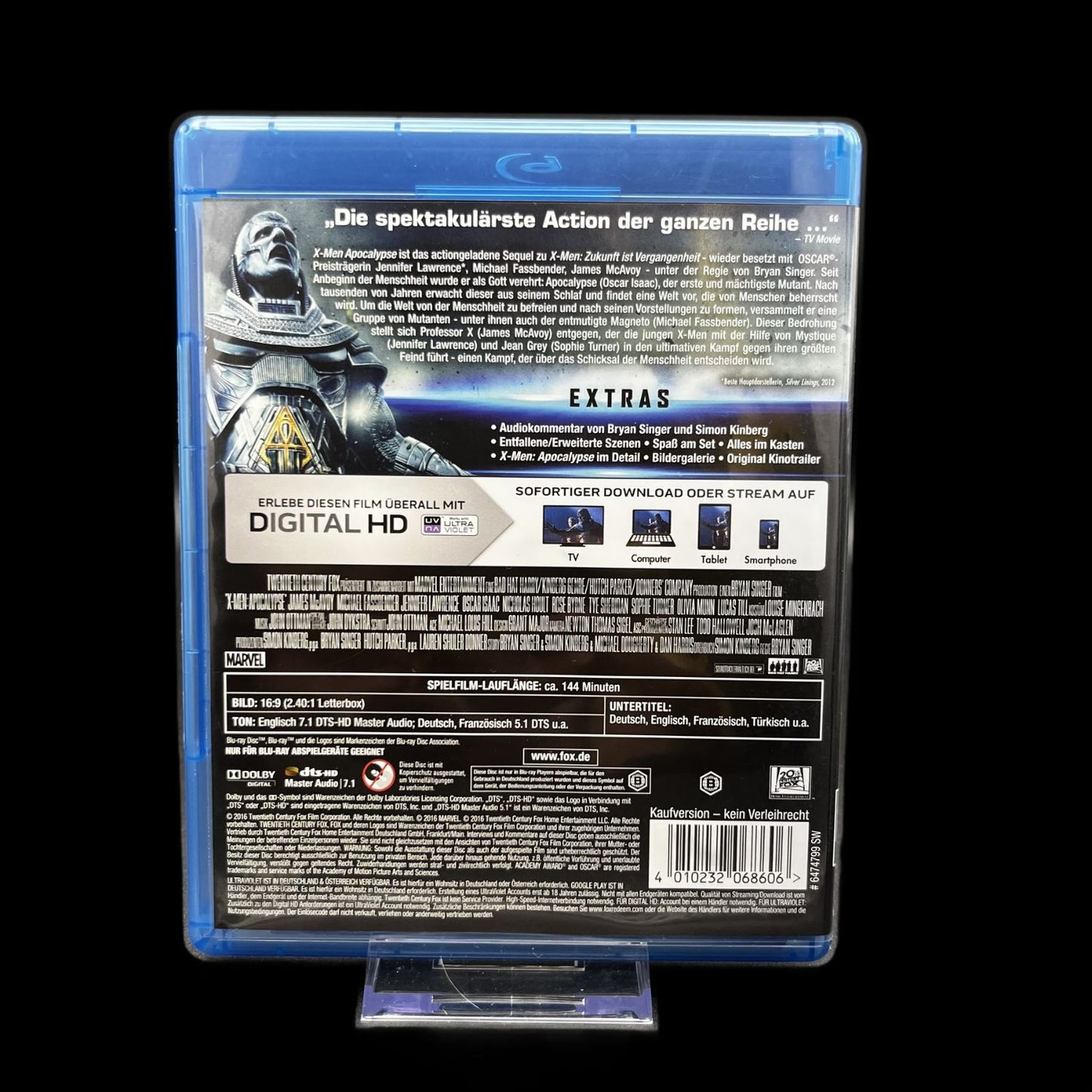 X-Men Apocalypse - Marvel - Jennifer Lawrence - Blu-Ray - Top Zustand