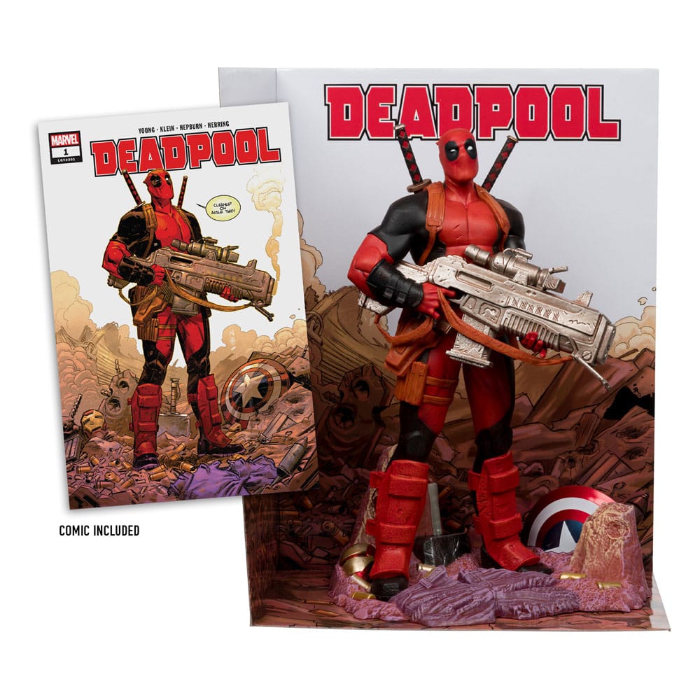 Marvel Deadpool Figur - Statue Maßstab 1:6 inkl. Comic Buch Ausgabe #1 - Sealed