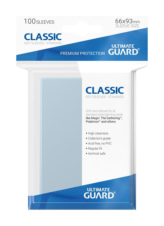 Ultimate Guard - Classic Soft Sleeves 100 Stück - Standardgröße - Transparent