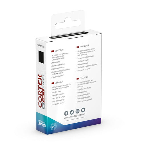 Ultimate Guard - Cortex Sleeves - Japanische Größe - Matt-Schwarz - 60 Stück
