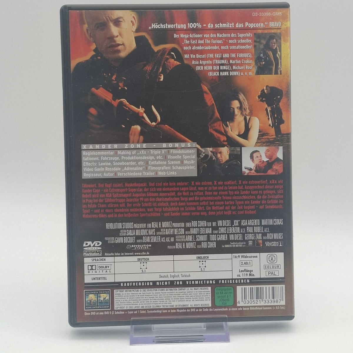 xXx - Triple X - Vin Diesel - Rob Cohen - 2002 - DVD - Film - Zustand Sehr Gut