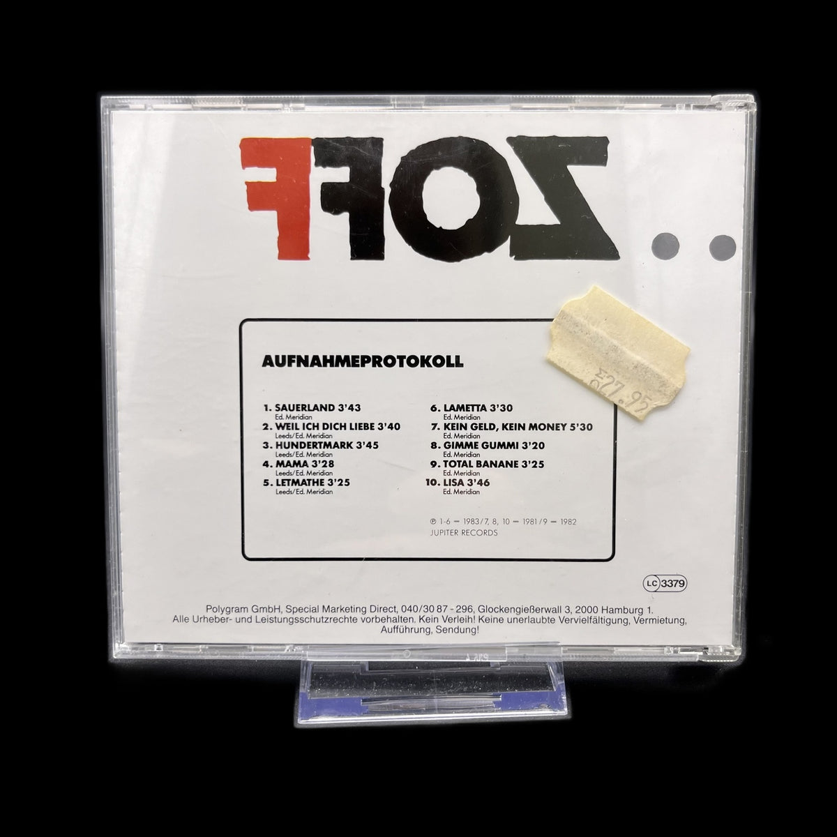 Zoff - Bis die Tage - 1983 - Deutschrock - Album - Musik-CD - Gebraucht